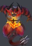  anthro feline fire gomsnim green_eyes incineroar kemono mammal nintendo pok&eacute;mon pok&eacute;mon_(species) pseudo_clothing video_games yellow_sclera 