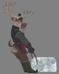  anthro bottomless butt cervine clothed clothing cseed frozen_(movie) male mammal reindeer solo sven_(frozen) 