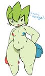  2018 :o anthro blush breasts cosmicscourge embarrassed female flora_fauna navel nintendo nipples not_furry nude plant pok&eacute;mon pok&eacute;mon_(species) pussy roselia short short_stack slightly_chubby small_breasts solo thick_thighs video_games wide_hips 