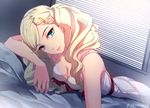  atlus blonde_hair blue_eyes breasts catherine catherine_(cosplay) catherine_(game) cleavage cosplay drill_hair long_hair looking_at_viewer medium_breasts persona persona_5 smile solo takamaki_anne twintails yaoto 