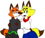  alexa_claws_(arthurclaws) anthro arthurclaws big_breasts big_butt blue_eyes breasts butt canine crossgender female green_eyes happy mammal marine_claws_(arthurclaws) serious sibling sisters 