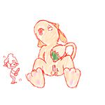  abonzabay anthro balls erection feet male nintendo penis pok&eacute;mon pok&eacute;mon_(species) simple_background smeargle solo tongue video_games white_background 