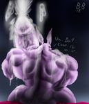  2018 anthro balls biceps big_(disambiguation) big_balls big_biceps big_pecs blazingblazen blush butt cum cumshot digital_media_(artwork) dragon_ball dragon_ball_super dyspo_(dragon_ball_super) ejaculation erection huge_balls hyper hyper_muscles hyper_penis lagomorph male mammal muscular muscular_male nude open_mouth orgasm pecs penis purple_skin rabbit simple_background solo 