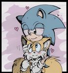  &lt;3 anthro black_nose blue_eyes blush canine clothing duo fox fur gloves green_eyes hand_holding hedgehog male male/male mammal miles_prower miri-kun smile sonic_(series) sonic_the_hedgehog video_games white_fur yellow_fur 