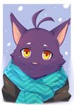  cat coat feline ghostcats_(artist) icon male mammal morenatsu scarf shin_(morenatsu) smile snow winter 