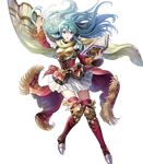  armor bangs blue_eyes blue_hair book boots bracelet breastplate cape detached_sleeves earrings eirika fire_emblem fire_emblem:_seima_no_kouseki fire_emblem_heroes full_body highres holding jewelry long_hair long_sleeves mayachise official_art open_book open_mouth pleated_skirt red_footwear shoulder_armor shoulder_pads sidelocks skirt solo standing thigh_boots thighhighs transparent_background white_skirt zettai_ryouiki 