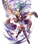  armor bangs blue_eyes blue_hair book boots bracelet breastplate cape detached_sleeves earrings eirika fire_emblem fire_emblem:_seima_no_kouseki fire_emblem_heroes full_body highres holding jewelry long_hair long_sleeves magic mayachise official_art open_book open_mouth pleated_skirt red_footwear shoulder_armor shoulder_pads sidelocks skirt solo standing thigh_boots thighhighs transparent_background white_skirt zettai_ryouiki 