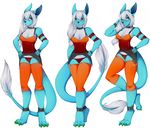  anthro clothed clothing collar female hair kangaroo knight_dd looking_at_viewer mammal marsupial multiple_images smile solo standing underwear 