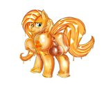  &lt;3 &lt;3_eyes anus backsack balls big_balls cutie_mark equine feral globby_goo goo hooves looking_back male mammal my_little_pony rear_view shiny simple_background slime_pony solo translucent white_background xxbulk 