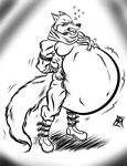  atmanryu belly bergamo big_belly canine dragon_ball dragon_ball_super male mammal muscular scarf stuffing wolf 