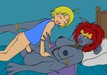  bed big_breasts blonde_hair breasts collar demona disney ear_piercing female gargoyles hair human lying male mammal missionary_position nipples nude on_back penetration penis piercing pussy red_hair sex spread_legs spreading straight vaginal vaginal_penetration wings young 
