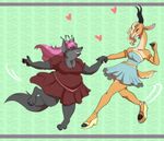  2016 antelope anthro aurelina_canidae canine clothed clothing disney duo female gazelle gazelle_(zootopia) male mammal myan_(artist) myanarts wolf zootopia 