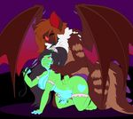  abdominal_bulge all_fours amphibian anthro big_penis breasts domination dragon duo erection female female_domination frog kaz_(kazudanefonfon) knot lily_(kazudanefonfon) limebreaker male male/female nipples nude penis power_bottom sex thick_thighs wings 