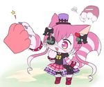  1girl boots cat cat_busters character_request eye_patch furry hat pink_hair solo wataboshi 