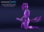  2018 3d_(artwork) android animal_genitalia animal_penis animated balls big_balls condom cum cum_inflation digital_media_(artwork) equine equine_penis inflation long_ears machine male mammal masturbation medial_ring no_sound penis purple_skin robot simple_background solo texell text url voxell_voxell 