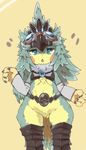  1girl artist_request bird finch furry green_hair open_mouth short_hair solo teal_eyes xenoblade_chronicles_2 