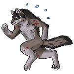  2018 anthro blue_eyes canine desaia digital_media_(artwork) male mammal rakan scar were werewolf 