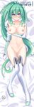  bed_sheet blush breasts choujigen_game_neptune closed_mouth commentary_request dakimakura elbow_gloves full_body gloves green_hair green_heart helvetica_5tandard highres large_breasts long_hair looking_at_viewer navel neptune_(series) nipples nude on_bed purple_eyes pussy shiny shiny_hair shiny_skin solo stomach uncensored vert very_long_hair 