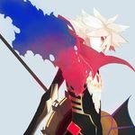  cape fate/apocrypha fate_(series) karna_(fate) looking_at_viewer male_focus pale_skin pink_hair red_eyes solo yuuki_(irodo_rhythm) 