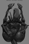  2018 alien alien_(franchise) anus breasts butt female nihilophant nipples not_furry open_mouth presenting pussy simple_background solo xenomorph 