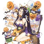  animal_ears bag balloon banner bat black_hair blue_eyes breasts broom candy cape cat_ears cleavage collar confetti detached_sleeves dress fake_animal_ears food hair_ornament holding holding_bag jack-o'-lantern kino_books large_breasts lollipop long_hair official_art open_mouth pumpkin red-framed_eyewear semi-rimless_eyewear skirt solo star star_hair_ornament strapless strapless_dress transparent_background twintails uchi_no_hime-sama_ga_ichiban_kawaii under-rim_eyewear vampire_costume whoisshe wrist_cuffs 