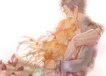  black_hair blonde_hair bluez braid closed_eyes couple gilbert_bougainvillea hetero hug military military_uniform uniform violet_evergarden violet_evergarden_(character) 