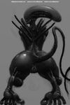  2017 alien alien_(franchise) anus butt female nihilophant not_furry presenting presenting_hindquarters pussy rear_view simple_background solo xenomorph 
