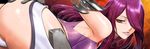  1girl armor ass ass_grab breasts curvy fuuma_saika huge_ass large_breasts leotard long_hair looking_back partially_visible_vulva shiny shiny_skin smile taimanin_(series) taimanin_asagi taimanin_asagi_battle_arena thighs zol 