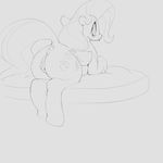  2015 anatomically_correct anatomically_correct_pussy animal_genitalia animal_pussy anus bluedrg19 butt cutie_mark equine equine_pussy feathered_wings feathers female feral fluttershy_(mlp) friendship_is_magic hair hi_res line_art long_hair mammal monochrome my_little_pony pegasus pussy solo wings 