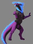  animal_genitalia anthro balls blue_fur blue_tongue clothing dragon fully_sheathed fur grey_scales hoodie kazzy kazzyboii male purple_scales scales semi-anthro sheath solo standing tongue tongue_out 