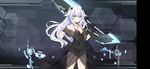  azur_lane bangs black_dress black_heart breasts character_name choker cleavage company_name copyright_name dress elbow_gloves eyebrows_visible_through_hair full_body gloves hair_ornament hand_on_hip high_heels highres holding holding_sword holding_weapon jewelry long_hair looking_at_viewer medium_breasts necklace neptune_(series) official_art power_symbol see-through shiny sleeveless smile solo standing sword symbol-shaped_pupils tsunako weapon white_hair 