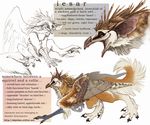  ambiguous_gender avian barn_owl beak bird black_pawpads brown_feathers canine claws countershading feathered_wings feathers feral green_eyes gryphon mammal model_sheet multiple_poses novawuff one_leg_up open_mouth owl pawpads pose simple_background sitting smile solo standing tan_feathers toothed_beak white_background white_countershading wings 