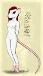  anthro breasts female fur hair lab_mouse looking_at_viewer luziferrattus mammal mouse pussy red_eyes red_hair rodent sassy sidecut small_breasts solo standing white_fur 