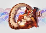  breasts claws cum cum_string dragon eastern_dragon echo_(nendakitty) female flexible fur furlana furred_dragon masturbation nipples nude pinup pose presenting pussy slightly_chubby solo spread_legs spreading tongue tongue_out voluptuous 