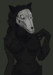  anthro black_fur breasts canine female fur hair hi_res mammal monster scp-1471 scp_foundation simple_background skull solo tinyfaceart 