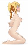  1girl blonde_hair blue_eyes breasts miyazono_kaori miyazono_kawori nude ponytail shigatsu_wa_kimi_no_uso 