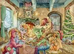  2017 apple_bloom_(mlp) applejack_(mlp) baby bell big_macintosh_(mlp) blonde_hair bow bright_mac_(mlp) brother christmas christmas_tree cookie cub cup curtains cute cutie_mark earth_pony equine eye_contact eyebrows eyelashes family female fire fireplace food freckles friendship_is_magic fur garland gift granny_smith_(mlp) green_eyes grin group hair hand_on_shoulder hat holidays hooves horse inside light lit_candle male mammal my_little_pony nude one_eye_closed open_mouth open_smile orange_eyes orange_hair ornaments parent pear_butter_(mlp) photo picture_frame plate pony red_hair ribbons sibling signature sisters sitting smile snow standing sunlight table teal_eyes teeth the-wizard-of-art tongue traditional_media_(artwork) tree watercolor_(artwork) window wink wood wood_floor young 