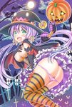  breasts halloween open_shirt panty_pull pussy tenzeru thighhighs witch 