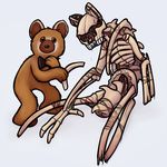  bear bone bow_tie clothing fur humanoid kea_(artist) looking_at_viewer mammal monster scp-1048 scp_foundation simple_background skeleton 