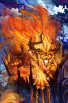  2015 claws digital_media_(artwork) fire horn open_mouth paws pennawings teeth unknown_species 