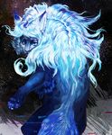  2016 blue_eyes blue_fur blue_hair claws digital_media_(artwork) feral fur hair mammal paws pennawings solo 
