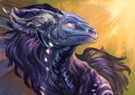  2017 digital_media_(artwork) dragon feral hair headshot_portrait horn pennawings portrait purple_hair simple_background solo 