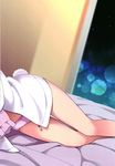  bed bunny_tail cover cover_page doujin_cover gochuumon_wa_usagi_desu_ka? highres jacket kafuu_chino kannazuki_genshi legs lower_body lying no_pants object_hug on_side panties pillow pillow_hug solo tail underwear white_jacket white_panties 