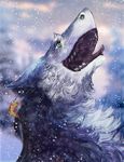  2017 digital_media_(artwork) fur green_eyes open_mouth pennawings sergal snow snowing solo teeth tongue white_fur 