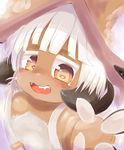  1girl artist_request brown_eyes furry long_hair made_in_abyss nanachi_(made_in_abyss) open_mouth rabbit solo white_hair 