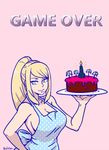  akairiot animated apron cake housewife metroid nintendo samus_aran solo text 