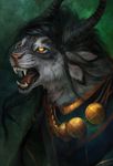  black_hair charr clothed clothing feline fur guild_wars hair mammal open_mouth orange_fur solo teeth tongue video_games whiskers wolnir yellow_eyes 