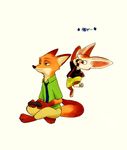  2017 anthro big_ears canine clothed clothing disney fennec finnick fox fully_clothed fur male mammal mortic_ox nick_wilde orange_fur simple_background zootopia 