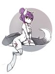  anthro breasts cutie_mark equine eyelashes fan_character female fluffy fluffy_tail hair hi_res hooves horn mammal my_little_pony navel nipples nude prosthetic purple_eyes purple_hair simple_background sitting solo suelix unicorn unicorn_horn wide_hips 