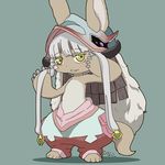  1girl artist_request furry grey_eyes made_in_abyss nanachi_(made_in_abyss) rabbit smile solo white_hair 
